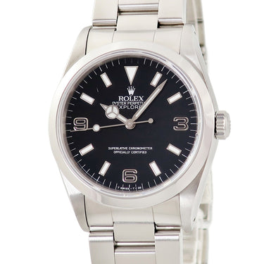 腕時計 ロレックス ROLEX エクスプローラー 1 14270 E番 自動巻き メンズ E番 ブラックアウト シルバーレター トリチウム