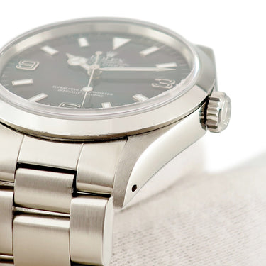 腕時計 ロレックス ROLEX エクスプローラー 1 14270 E番 自動巻き メンズ E番 ブラックアウト シルバーレター トリチウム