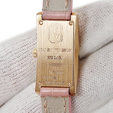腕時計 ハリーウィンストン Harry Winston アヴェニュー C ミニ 332LQR クオーツ レディース K18RG無垢 純正ダイヤ サファイア シェル