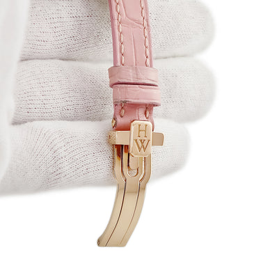 腕時計 ハリーウィンストン Harry Winston アヴェニュー C ミニ 332LQR クオーツ レディース K18RG無垢 純正ダイヤ サファイア シェル