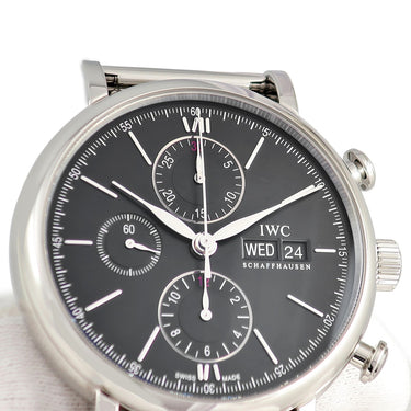 腕時計 IWC IWC ポートフィノ クロノグラフ IW391030 自動巻き メンズ ブラック デイデイト スモールセコンド