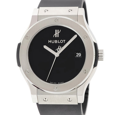 腕時計 ウブロ HUBLOT クラシックフュージョン 40th アニバーサリー チタニウム 511.NX.1270.RX.MDM40 自動巻き メンズ 黒 限定