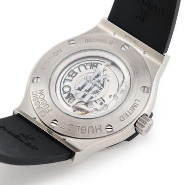 腕時計 ウブロ HUBLOT クラシックフュージョン 40th アニバーサリー チタニウム 511.NX.1270.RX.MDM40 自動巻き メンズ 黒 限定