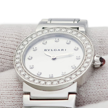 腕時計 ブルガリ BVLGARI ブルガリブルガリ BBL26S/D クオーツ レディース 純正ダイヤ ホワイト シェル ラウンド