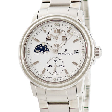 腕時計 ブランパン BLANCPAIN レマン ダブルタイムゾーン ナイト＆デイ 2160-1127-71 自動巻き メンズ ホワイト GMT スモールセコンド