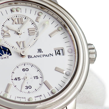 腕時計 ブランパン BLANCPAIN レマン ダブルタイムゾーン ナイト＆デイ 2160-1127-71 自動巻き メンズ ホワイト GMT スモールセコンド