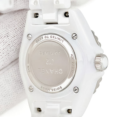 腕時計 シャネル CHANEL J12 20 H6477 クオーツ レディース 純正ダイヤ 白 20周年記念 限定 ラウンド