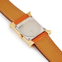腕時計 エルメス HERMES Hウォッチ PM HH1.201 クオーツ レディース イエローGP オレンジ 2針 アラビア H型 スクエア