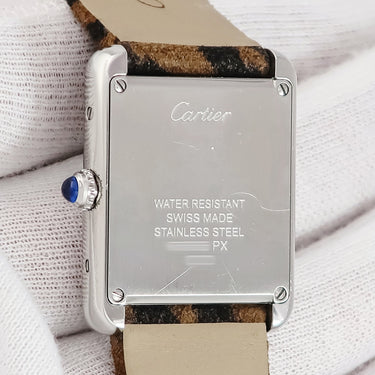 腕時計 カルティエ Cartier タンクソロ SM パンテール モチーフ W5200015 クオーツ レディース レオパード ヒョウ柄
