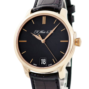 腕時計 H.モーザー H. MOSER & CIE. モナード エンデバー ビッグデイト 342.502.001 手巻き メンズ 新品同様 K18PG無垢 ブラック