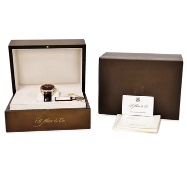 腕時計 H.モーザー H. MOSER & CIE. モナード エンデバー ビッグデイト 342.502.001 手巻き メンズ 新品同様 K18PG無垢 ブラック