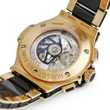 腕時計 ウブロ HUBLOT ビッグバン ゴールド セラミック 301.PB.131.PB 自動巻き メンズ K18RG無垢 クロノグラフ ブラック