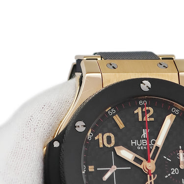 腕時計 ウブロ HUBLOT ビッグバン ゴールド セラミック 301.PB.131.PB 自動巻き メンズ K18RG無垢 クロノグラフ ブラック