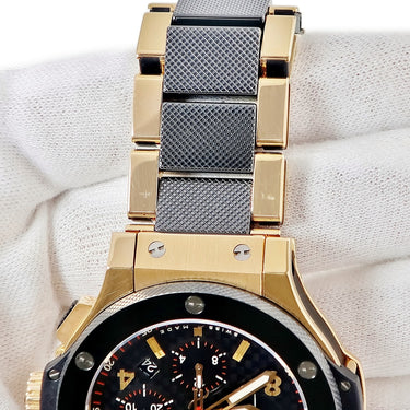 腕時計 ウブロ HUBLOT ビッグバン ゴールド セラミック 301.PB.131.PB 自動巻き メンズ K18RG無垢 クロノグラフ ブラック
