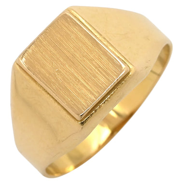 ノンブランド NON BRAND 印台リング イエローゴールド K18YG リング 指輪 スクエア 長角 18K 750YG 14.5号