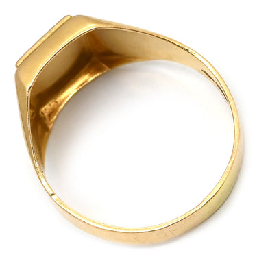 ノンブランド NON BRAND 印台リング イエローゴールド K18YG リング 指輪 スクエア 長角 18K 750YG 14.5号