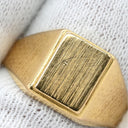 ノンブランド NON BRAND 印台リング イエローゴールド K18YG リング 指輪 スクエア 長角 18K 750YG 14.5号