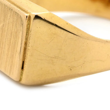 ノンブランド NON BRAND 印台リング イエローゴールド K18YG リング 指輪 スクエア 長角 18K 750YG 14.5号