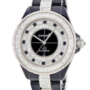 腕時計 シャネル CHANEL J12 42mm オートマティック H7418 自動巻き メンズ OH済 ブラック ダイヤ バゲットカット セラミック