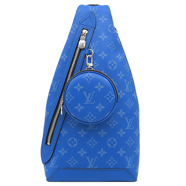 ルイヴィトン LOUIS VUITTON デュオ スリングバッグ M31075 アガベ モノグラムキャンバス タイガ タイガラマ ボディバッグ シルバー金具 青 クロスボディ