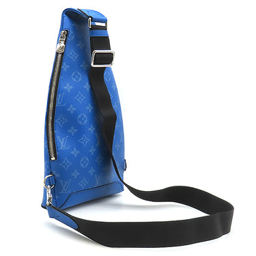 ルイヴィトン LOUIS VUITTON デュオ スリングバッグ M31075 アガベ モノグラムキャンバス タイガ タイガラマ ボディバッグ シルバー金具 青 クロスボディ