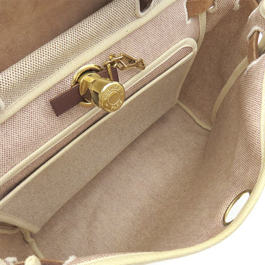 エルメス HERMES エールバッグPM 31 ナチュラル×ブラウン トワルアッシュ トワルミリタリー ヴァッシュハンター 2WAYバッグ シルバー金具 茶