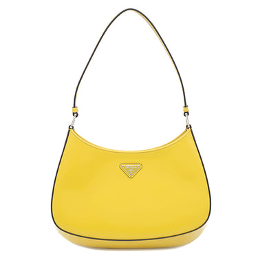 プラダ PRADA クレオ 1BC499 イエロー レザー ブラッシュドレザー ショルダーバッグ シルバー金具 黄色 SPAZZOLATO