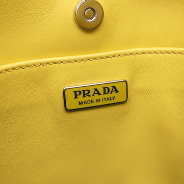 プラダ PRADA クレオ 1BC499 イエロー レザー ブラッシュドレザー ショルダーバッグ シルバー金具 黄色 SPAZZOLATO