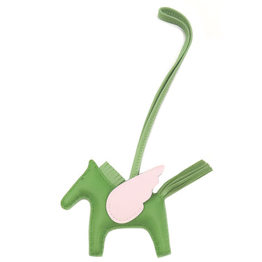 エルメス HERMES ロデオPM ペガサス ヴェールユッカ×ヴェールクリケット×モーヴペール アニョーミロ バッグチャーム 緑 ピンク