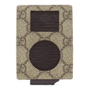 グッチ GUCCI GG ipod ケース ベージュ×エボニー GGスプリームキャンバス 小物 シェリーライン パスケース ネックストラップ