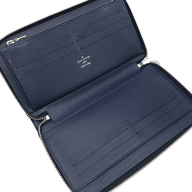ルイヴィトン LOUIS VUITTON ジッピー オーガナイザーNM M60035 ブルーマリーヌ エピレザー 長財布 シルバー金具 紺 ネイビー