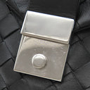 ボッテガヴェネタ BOTTEGA VENETA イントレチャート クラッチバッグ 630233 ブラック レザー セカンドバッグ シルバー金具 クラッチバッグ ドキュメントホルダー
