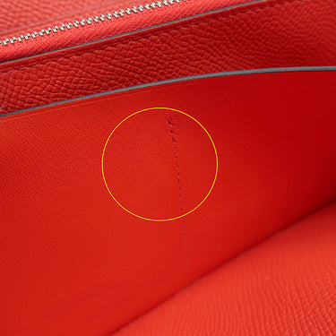 エルメス HERMES ケリーウォレット ヴェルソ ブルーブライトン×カプシーヌ ヴォーエプソン 長財布 シルバー金具 青 オレンジ バイカラー