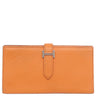 エルメス HERMES ベアンスフレ オレンジ シェーブル 長財布 シルバー金具 二つ折り財布