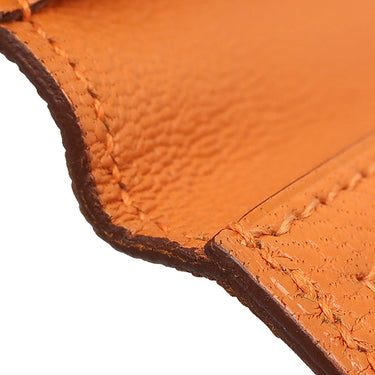 エルメス HERMES ベアンスフレ オレンジ シェーブル 長財布 シルバー金具 二つ折り財布