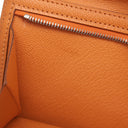 エルメス HERMES ベアンスフレ オレンジ シェーブル 長財布 シルバー金具 二つ折り財布
