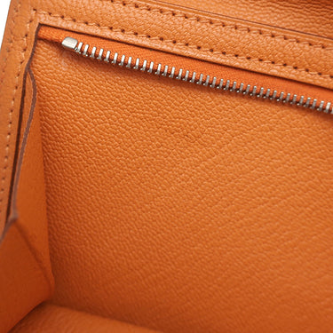 エルメス HERMES ベアンスフレ オレンジ シェーブル 長財布 シルバー金具 二つ折り財布