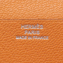 エルメス HERMES ベアンスフレ オレンジ シェーブル 長財布 シルバー金具 二つ折り財布