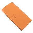 エルメス HERMES ベアンスフレ オレンジ シェーブル 長財布 シルバー金具 二つ折り財布