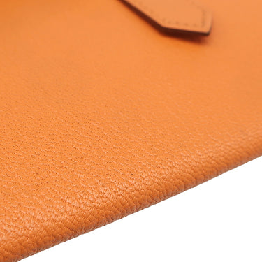 エルメス HERMES ベアンスフレ オレンジ シェーブル 長財布 シルバー金具 二つ折り財布