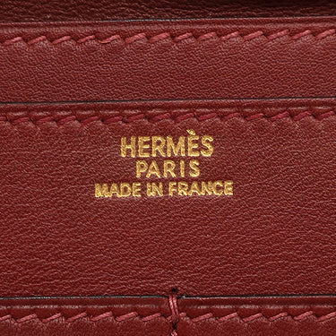 エルメス HERMES ドゴンデュオ ドゴンGM ルージュアッシュ ヴォーガリバー 長財布 ゴールド金具 赤