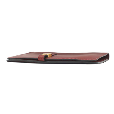 エルメス HERMES ドゴンデュオ ドゴンGM ルージュアッシュ ヴォーガリバー 長財布 ゴールド金具 赤
