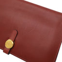 エルメス HERMES ドゴンデュオ ドゴンGM ルージュアッシュ ヴォーガリバー 長財布 ゴールド金具 赤
