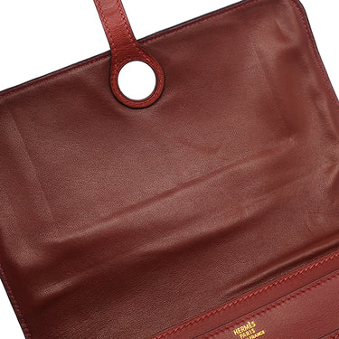 エルメス HERMES ドゴンデュオ ドゴンGM ルージュアッシュ ヴォーガリバー 長財布 ゴールド金具 赤