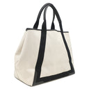 バレンシアガ BALENCIAGA ネイビーカバス M 339936 ナチュラル×ブラック キャンバス レザー トートバッグ アイボリー 黒