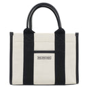 バレンシアガ BALENCIAGA ハードウェア XS 693662 ナチュラル×ブラック キャンバス レザー 2WAYバッグ ゴールド金具 黒 オフホワイト ハンドバッグ ショルダー