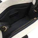 バレンシアガ BALENCIAGA ハードウェア XS 693662 ナチュラル×ブラック キャンバス レザー 2WAYバッグ ゴールド金具 黒 オフホワイト ハンドバッグ ショルダー