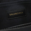 バレンシアガ BALENCIAGA ハードウェア XS 693662 ナチュラル×ブラック キャンバス レザー 2WAYバッグ ゴールド金具 黒 オフホワイト ハンドバッグ ショルダー