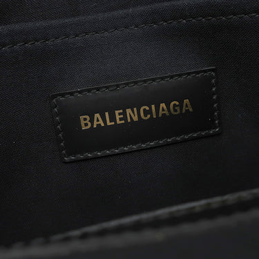 バレンシアガ BALENCIAGA ハードウェア XS 693662 ナチュラル×ブラック キャンバス レザー 2WAYバッグ ゴールド金具 黒 オフホワイト ハンドバッグ ショルダー