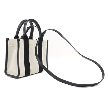 バレンシアガ BALENCIAGA ハードウェア XS 693662 ナチュラル×ブラック キャンバス レザー 2WAYバッグ ゴールド金具 黒 オフホワイト ハンドバッグ ショルダー